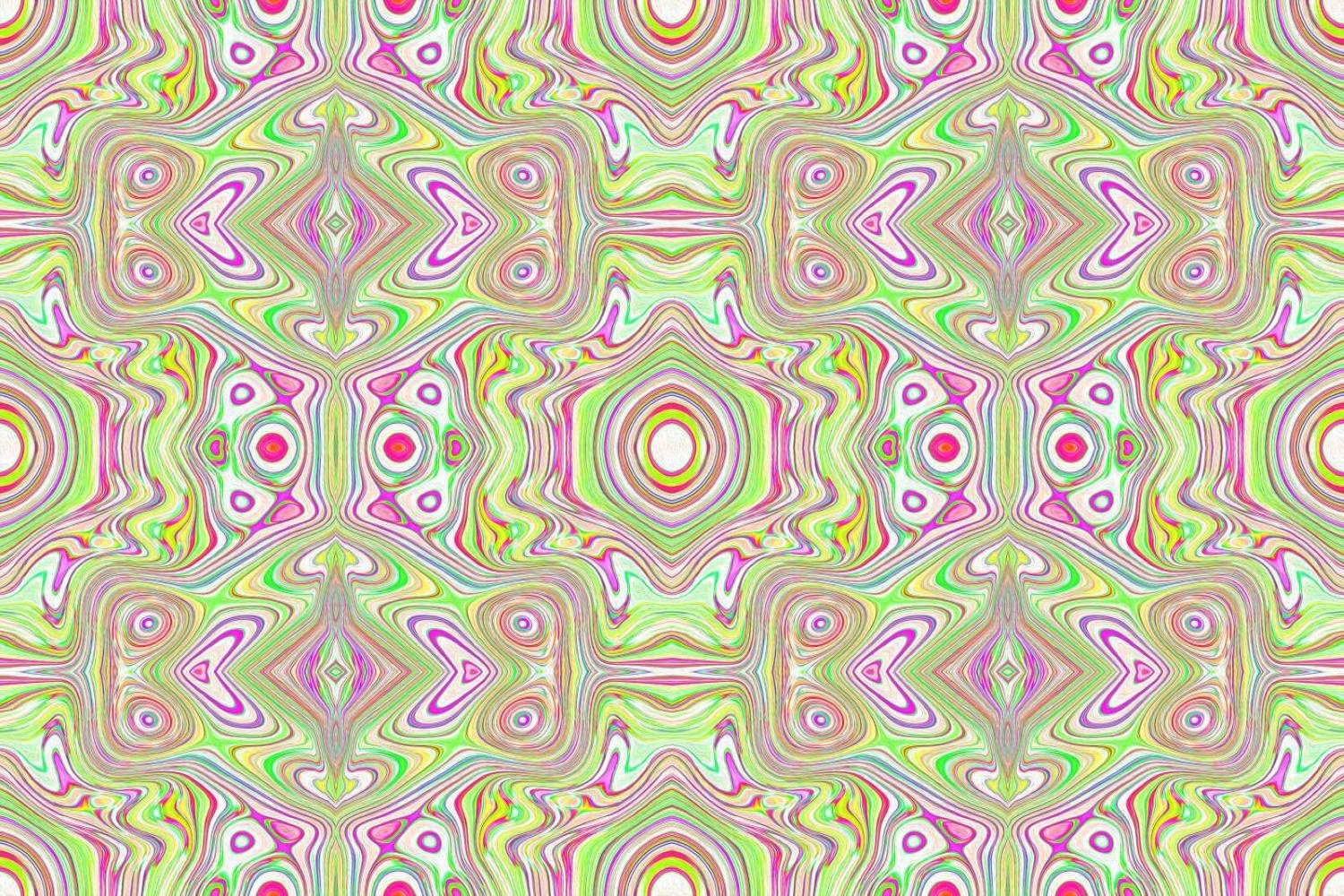 Trippy Retro Pink and Lime Green Abstract Pattern