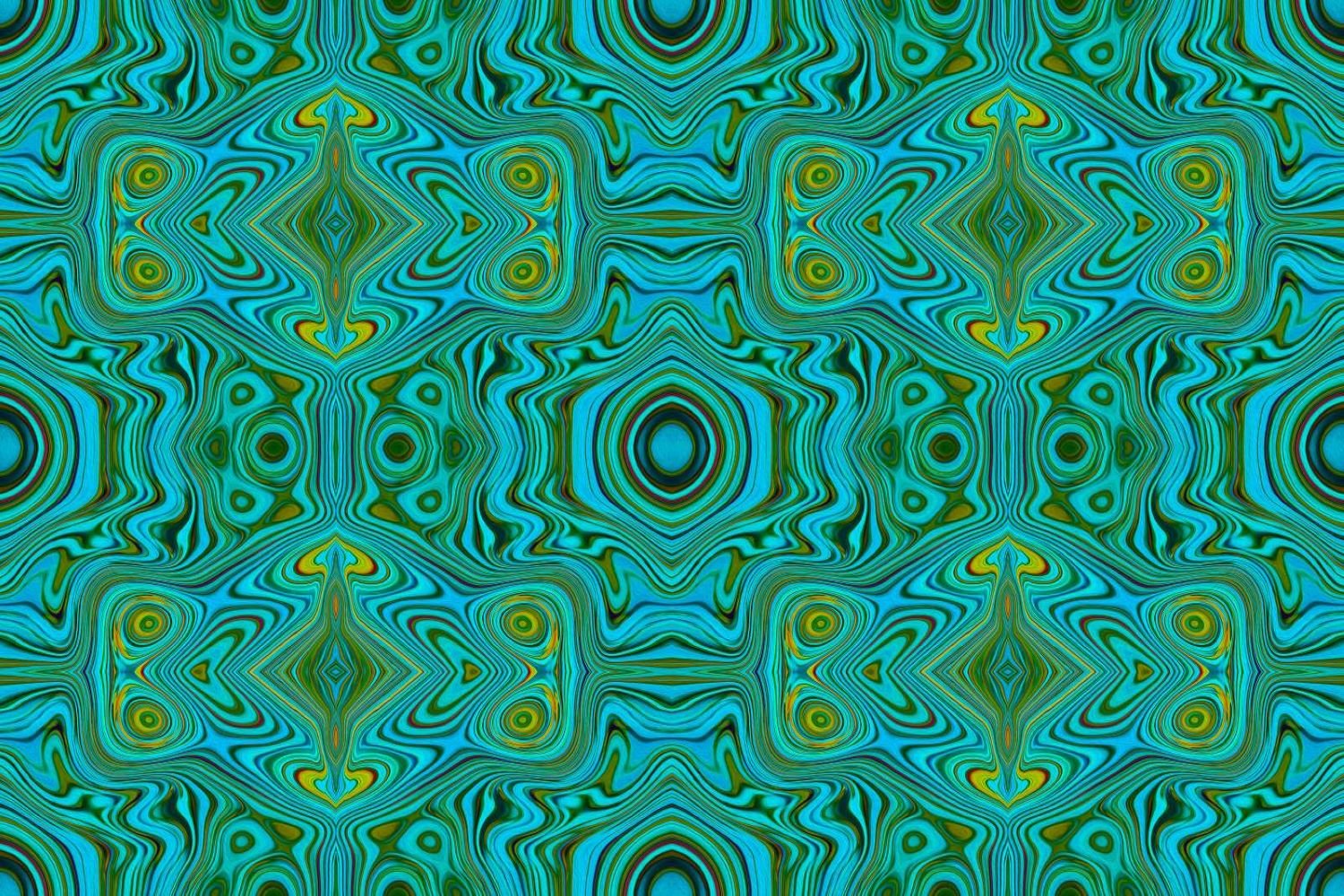 Trippy Retro Turquoise Chartreuse Abstract Pattern
