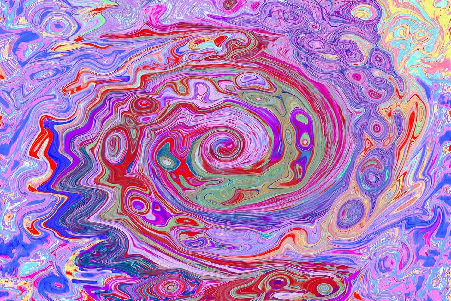 Groovy Abstract Retro Red, Purple and Pink Swirl