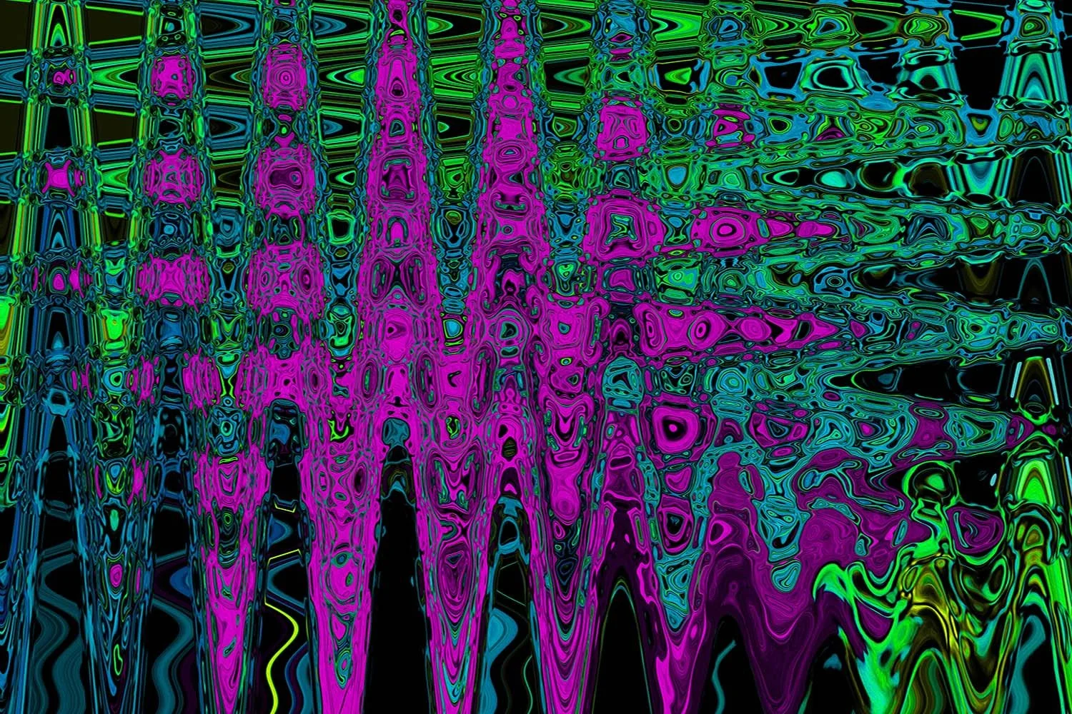 Bold Magenta Abstract Groovy Atomic Waves