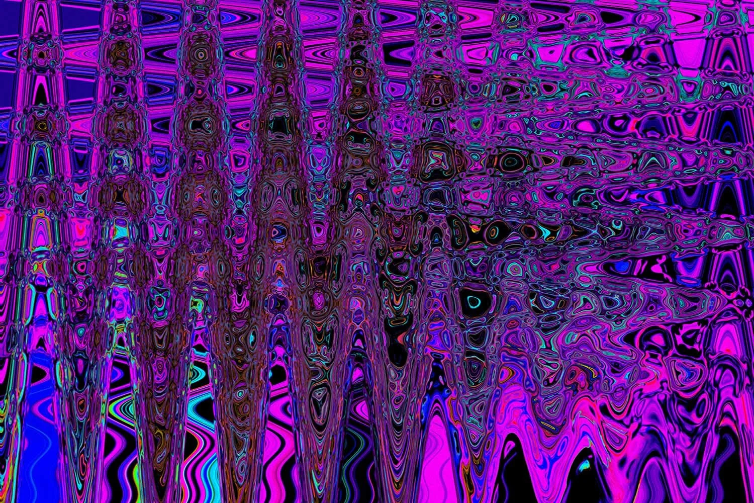 Trippy Purple and Black Retro Atomic Waves