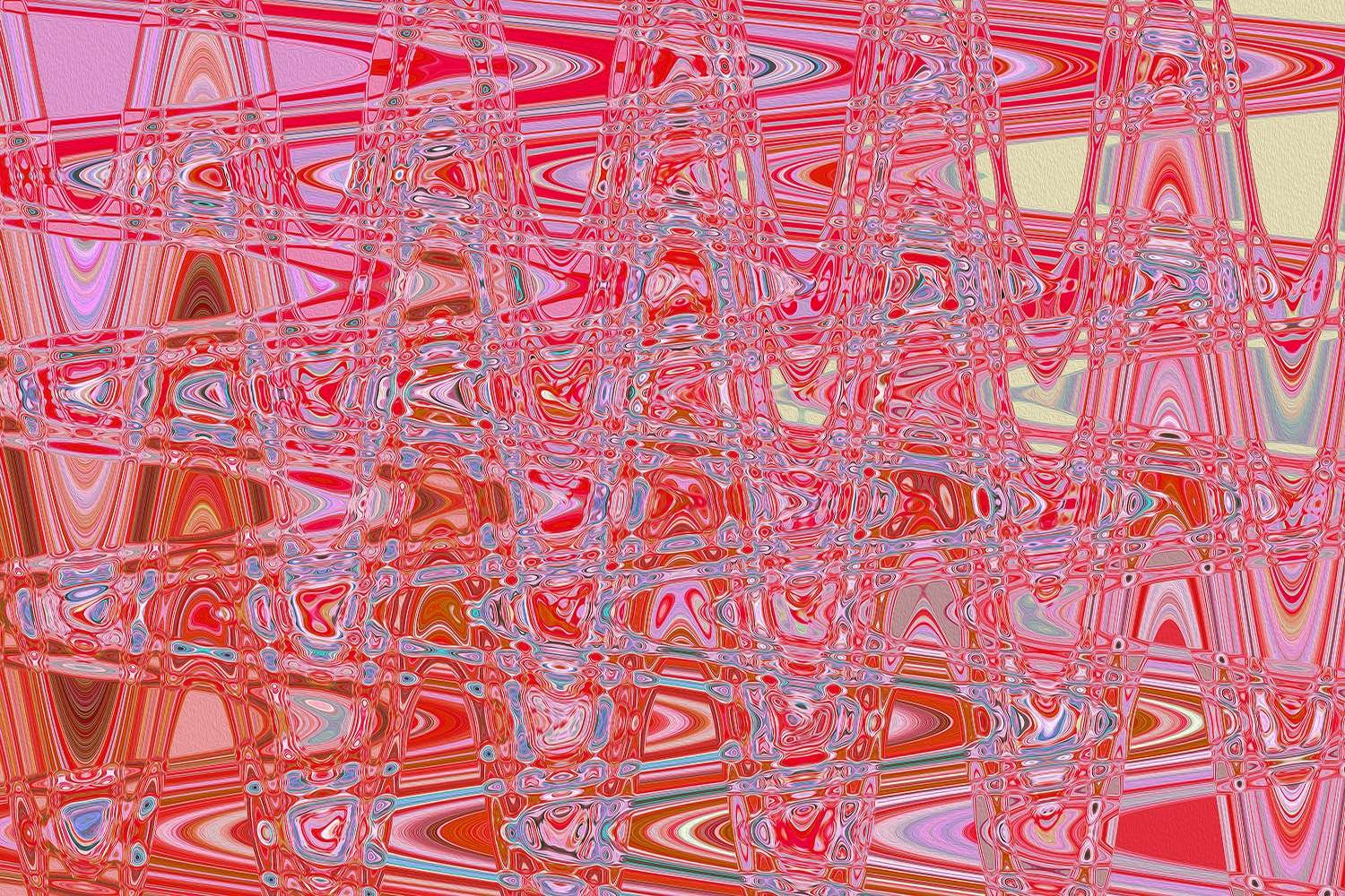 Cool Abstract Red and Pink Retro Zigzag Waves