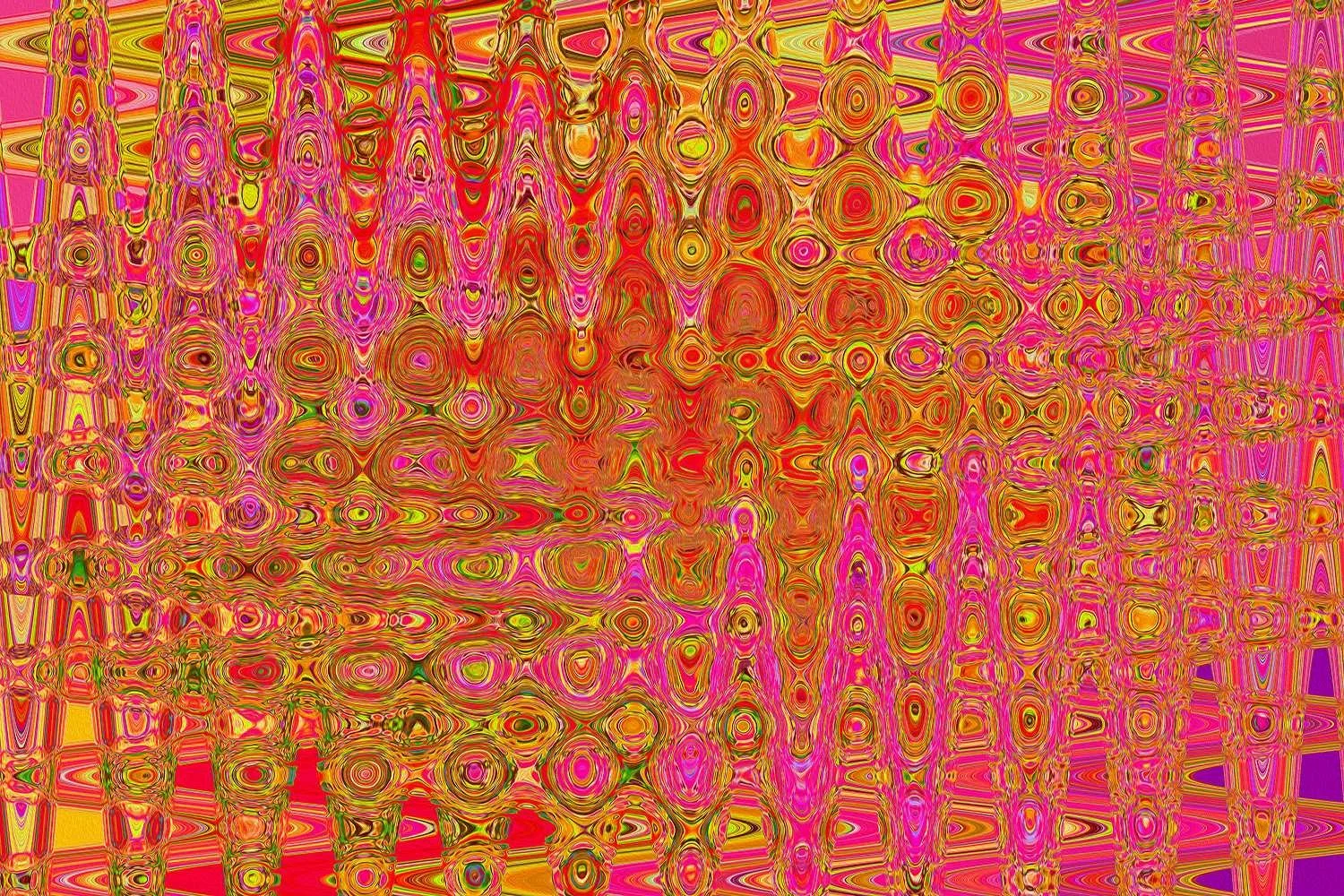 Cool Abstract Red and Yellow Atomic Retro Zigzags