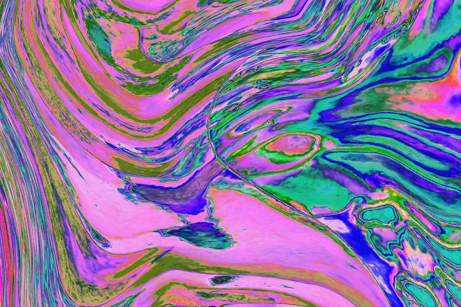 Cool Abstract Chartreuse and Hot Pink Groovy Retro