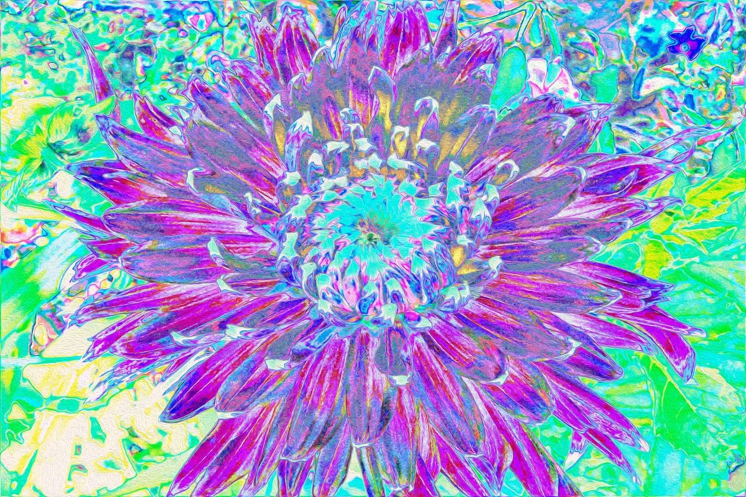 Purple and Robin's Egg Blue Decorative Dahlia