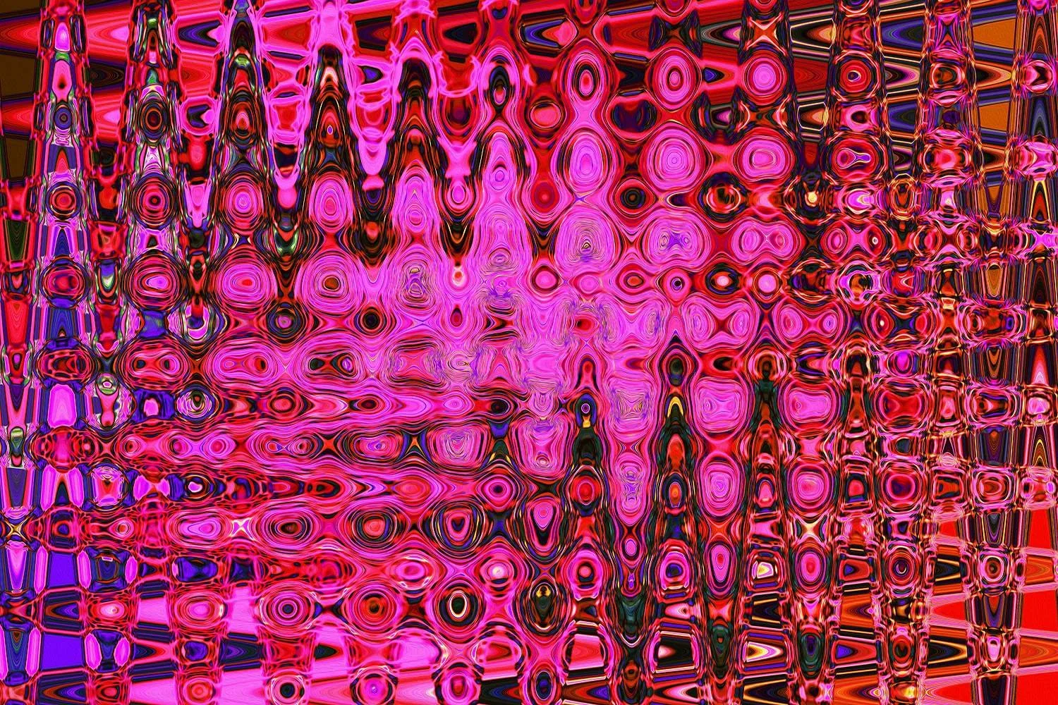 Cool Abstract Pink and Black Atomic Retro Zigzags