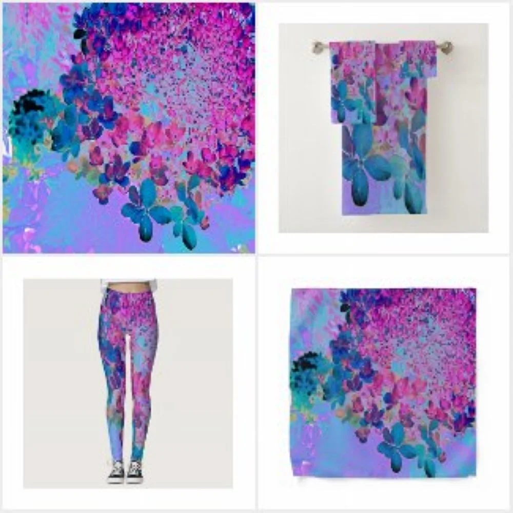 Elegant Dark Blue and Magenta Limelight Hydrangea
