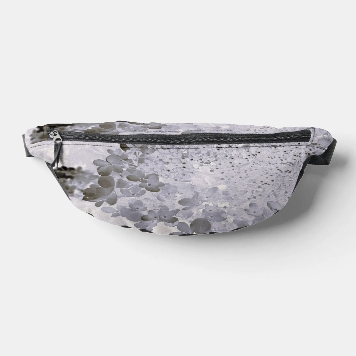 Elegant Black and Gray Limelight Hydrangea Fanny Pack
