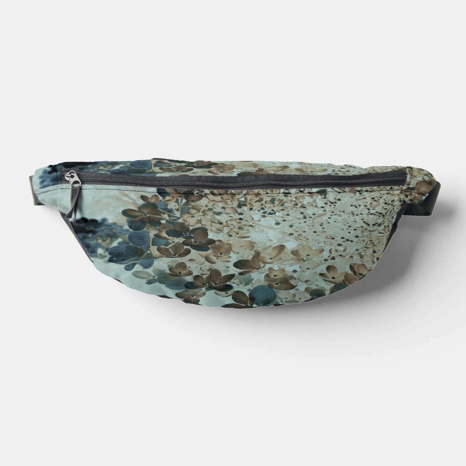 Elegant Brown and Navy Limelight Hydrangea Fanny Pack