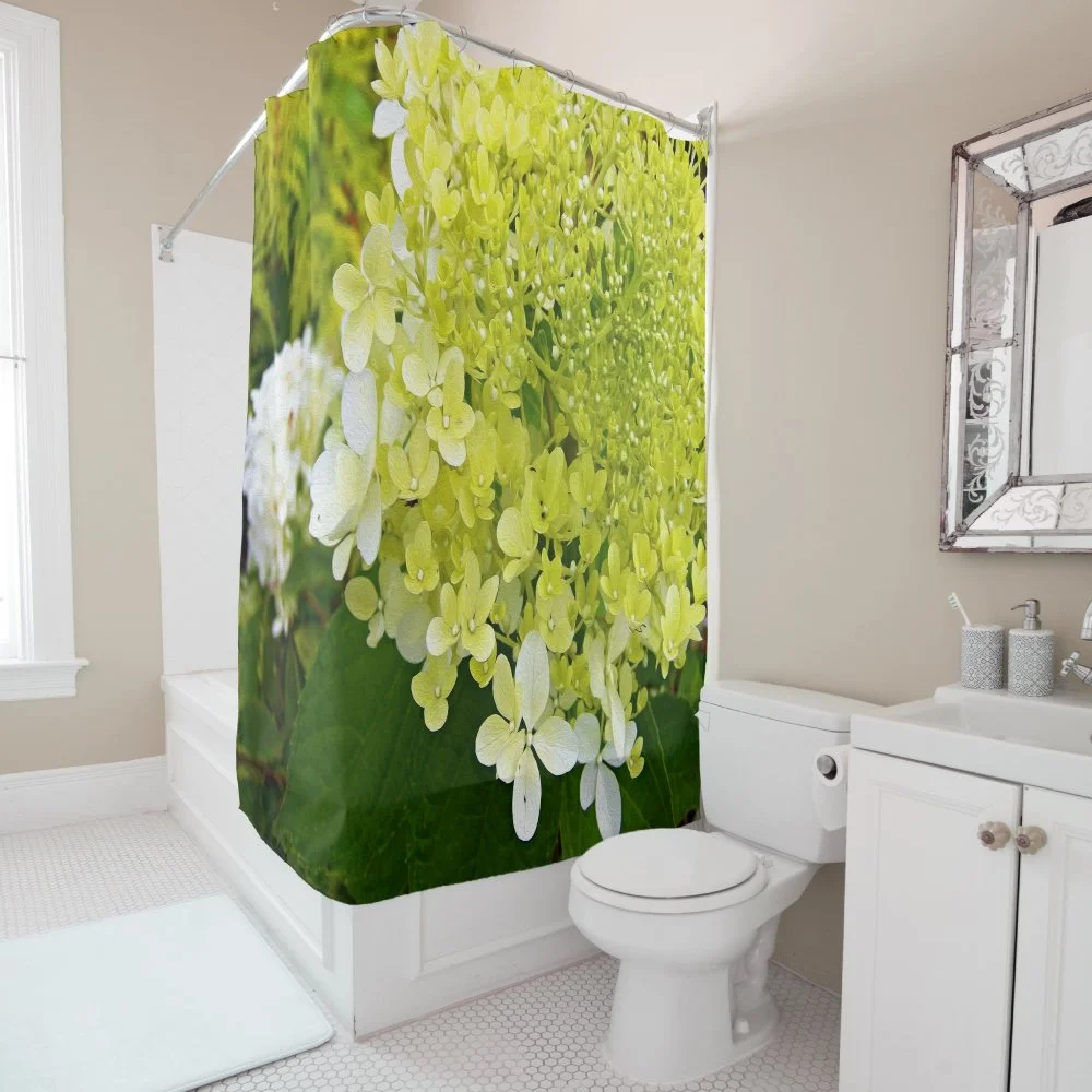 Elegant Chartreuse Green Limelight Hydrangea Shower Curtain