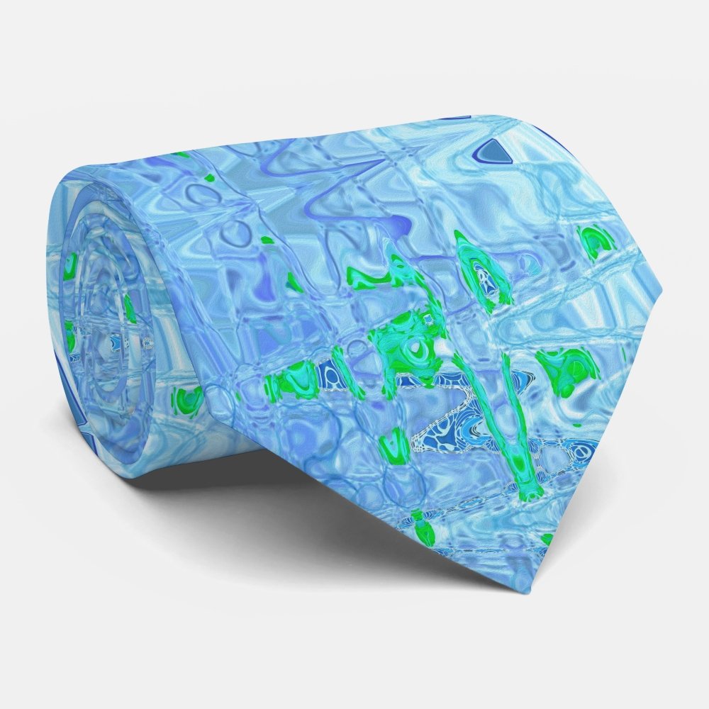 Cosmic Abstract Lavender Gray Retro Ripples Neck Tie
