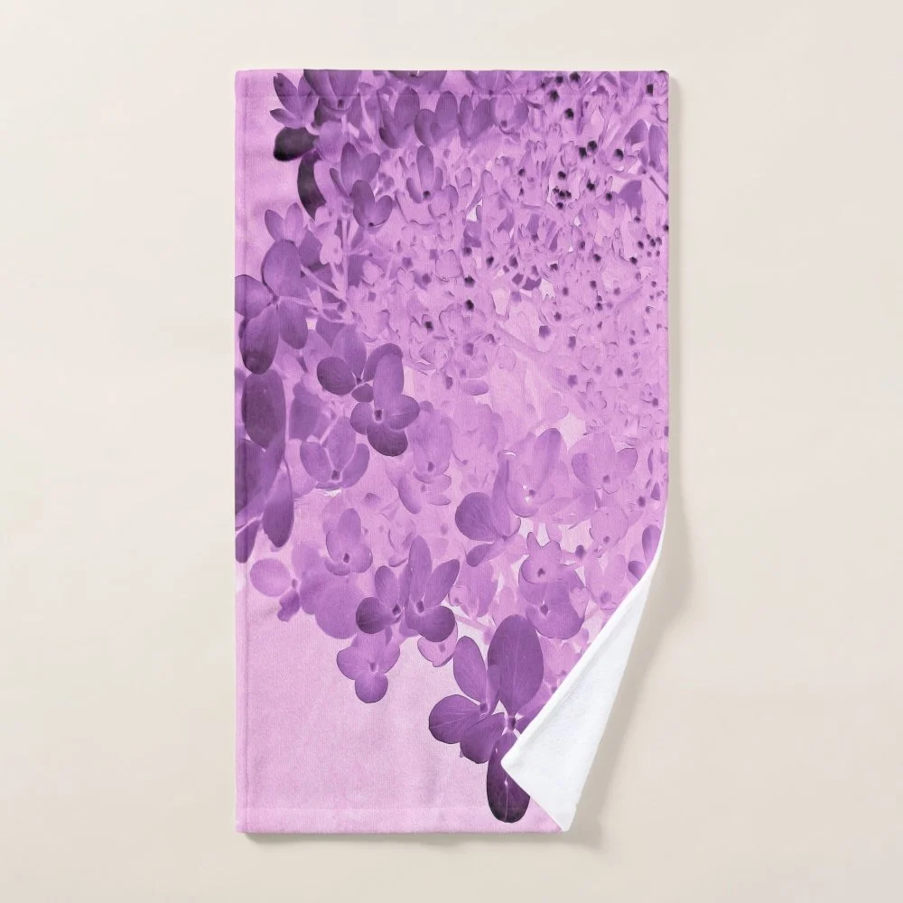Elegant Pink and Black Limelight Hydrangea Hand Towel