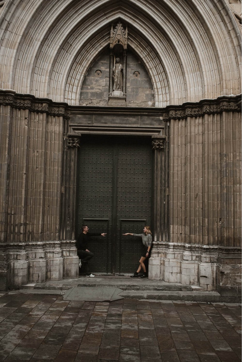 Barcelona Couple gothic door