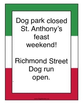 Please plan accordingly, the dog park will close tonight (Friday) and reopen Monday morning. Richmond street dog run open for off leash play. #responsibledogownership #viva