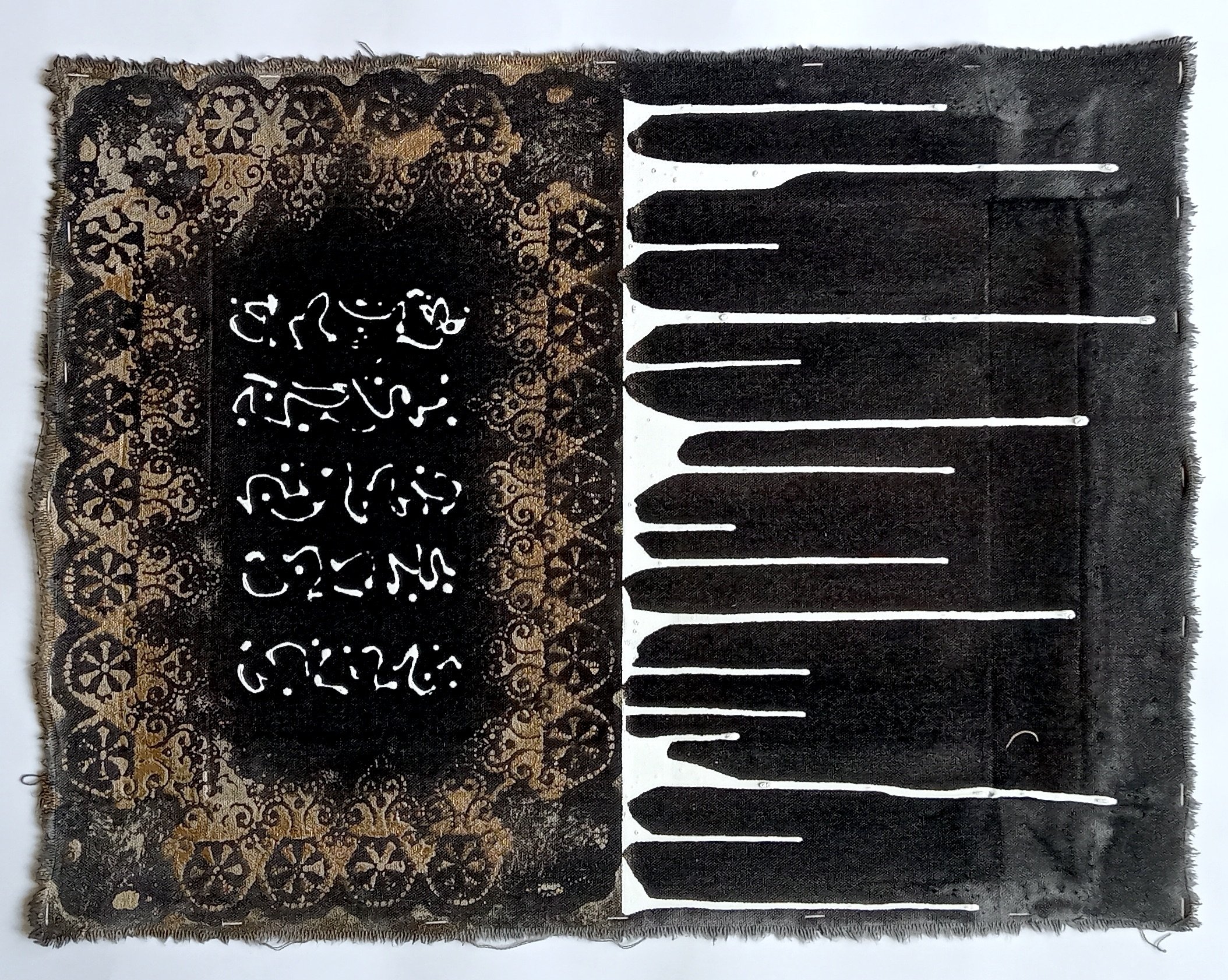 2024 Acrylic, household paint, spray paint and liquid leaf on canvas
