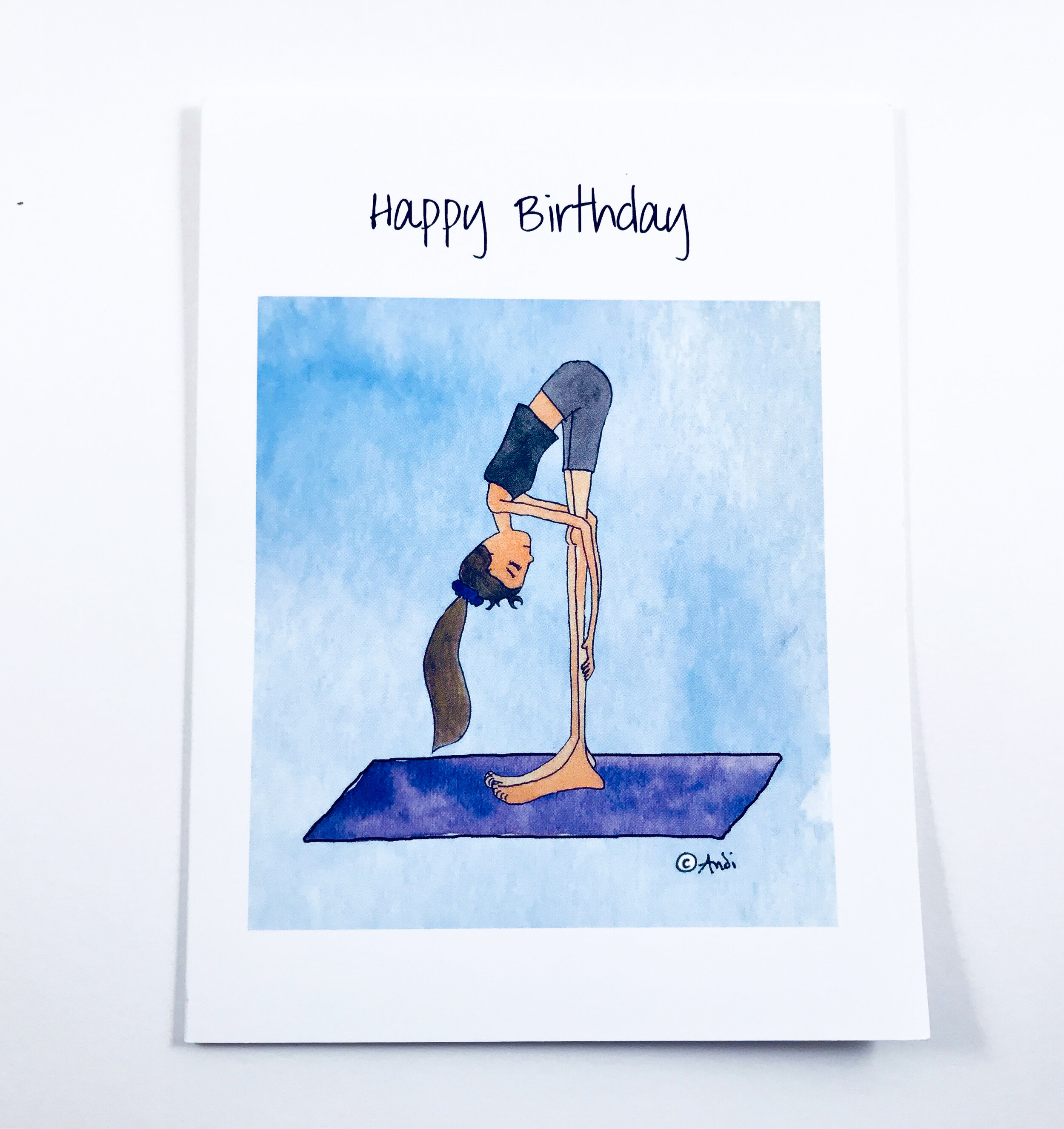 Girl Doing Yoga Pose : Gold Foil Dotted Yoga Pants Birthday Card for Her :  Woman | PaperCards.com