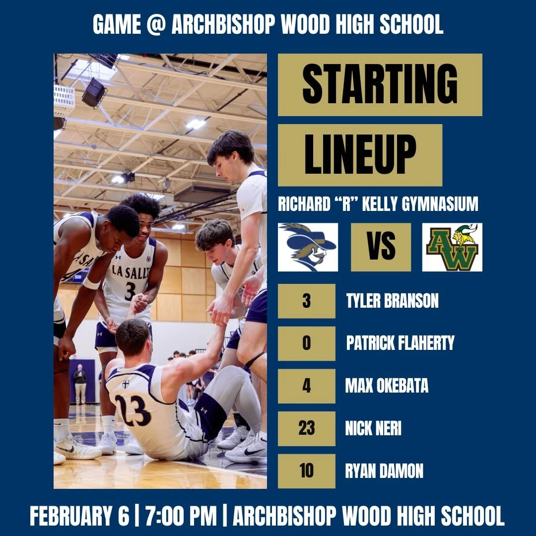Starters for Game 12 at Archbishop Wood!

Graphic made by #wexp member, Jack Maguire &lsquo;28.