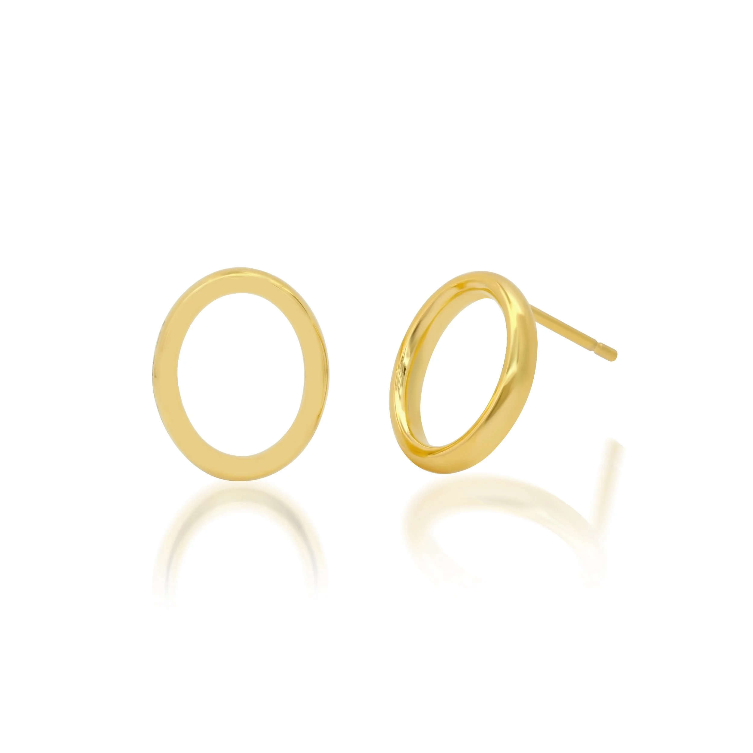 18k yellow gold oval earrings. Handmade in Los Angeles. $1,920 