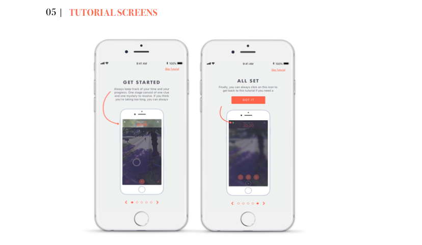 Interactive step by step On-boarding tutorial screens explaining the Gaming experience