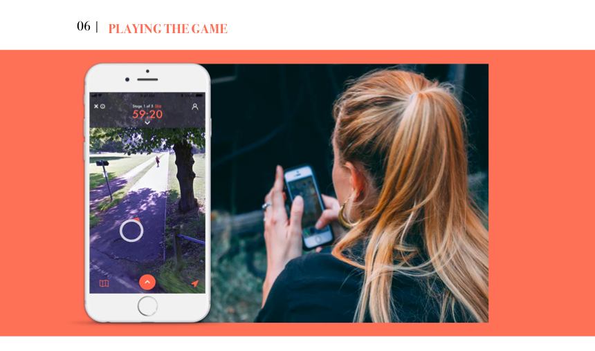 Virtual Reality feature with directional arrow capability enabled whilst allowing the user to focus on the natural outdoor environment