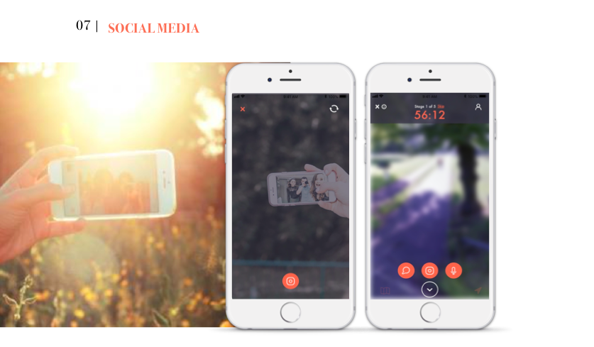 Social media sharing functionality - camera, voiceover and messaging enabled for staying connected with friends