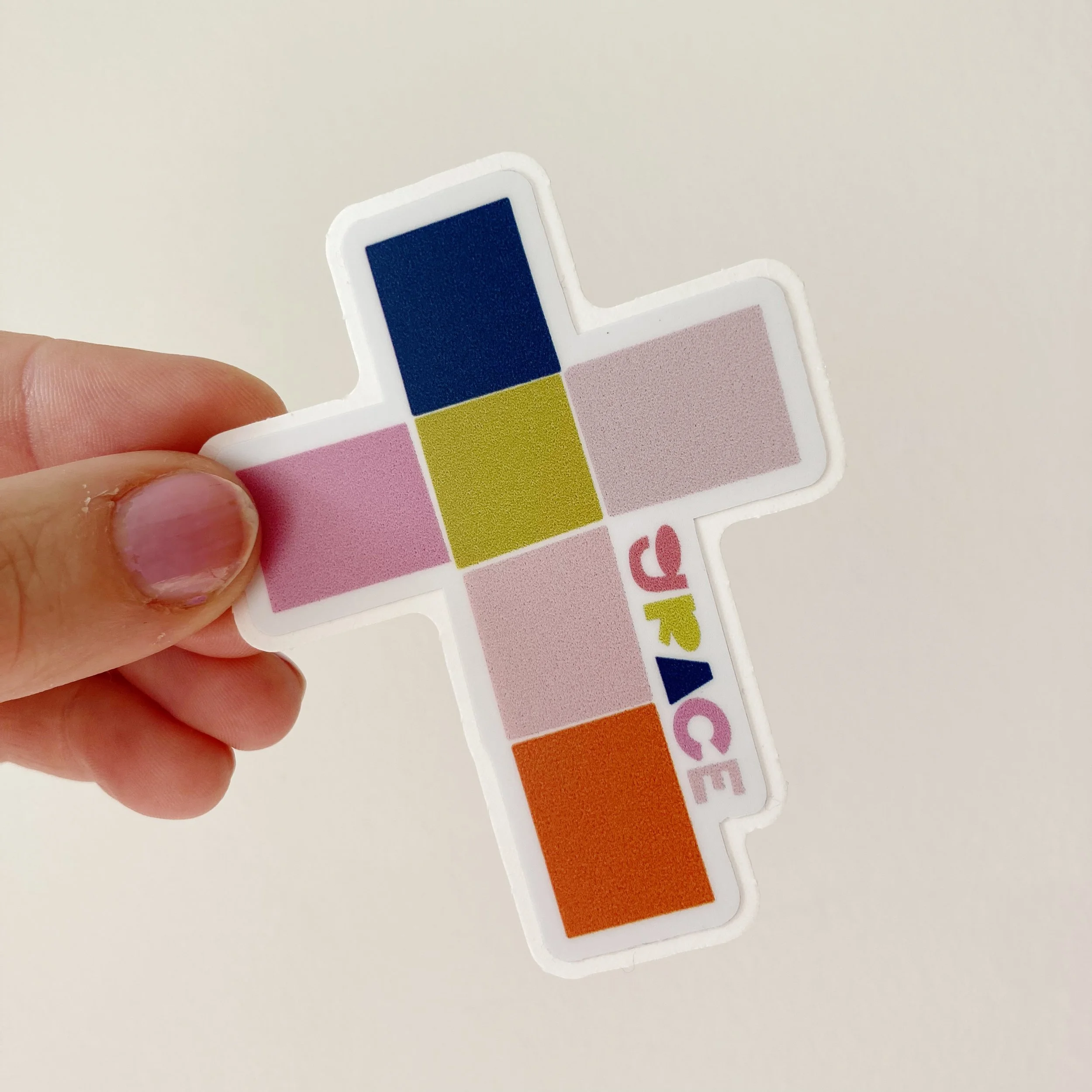 christian vinyl decal cross grace modern