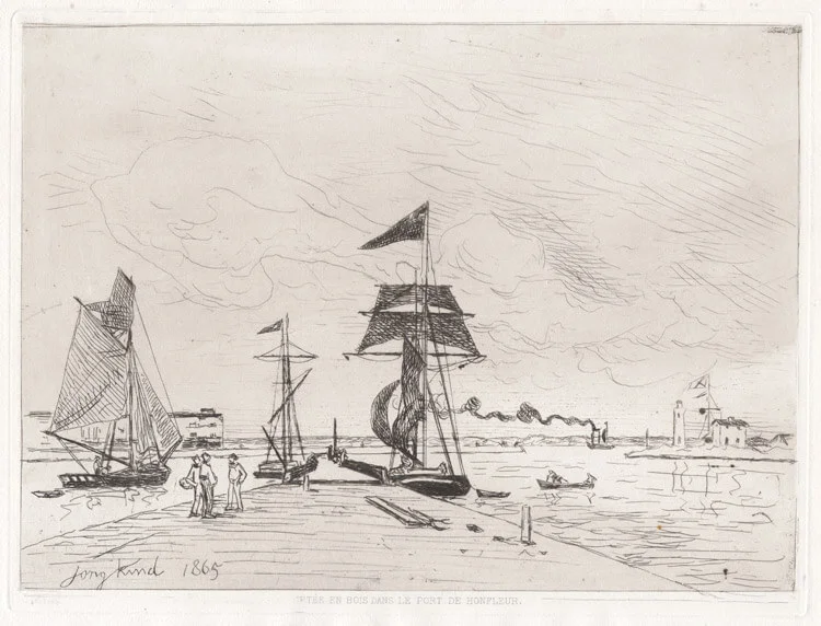 Johan Barthold Jongkind, Jetée en bois dans le port de Honfleur