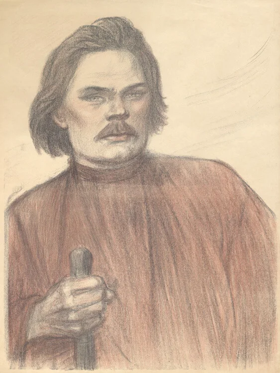 Théophile-Alexandre Steinlen, Maxime Gorki à mi-corps de face
