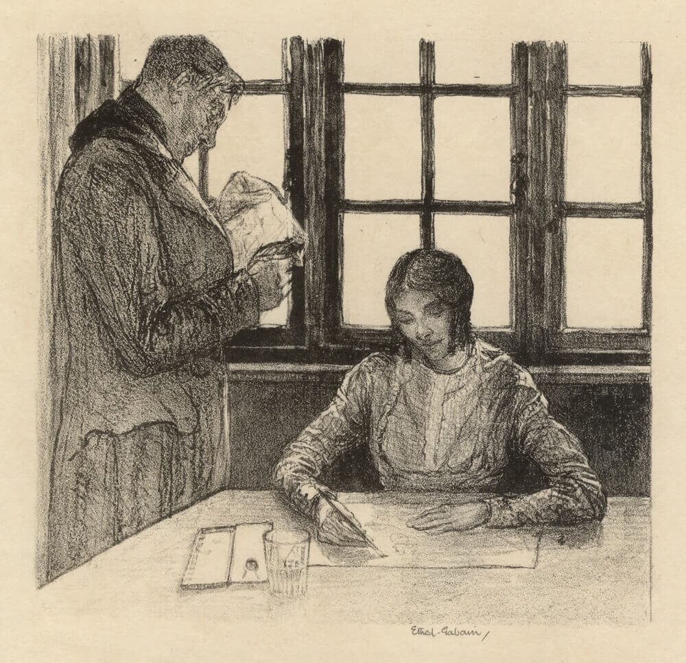 Ethel Gabain, Rochester Looking at Jane’s Drawings