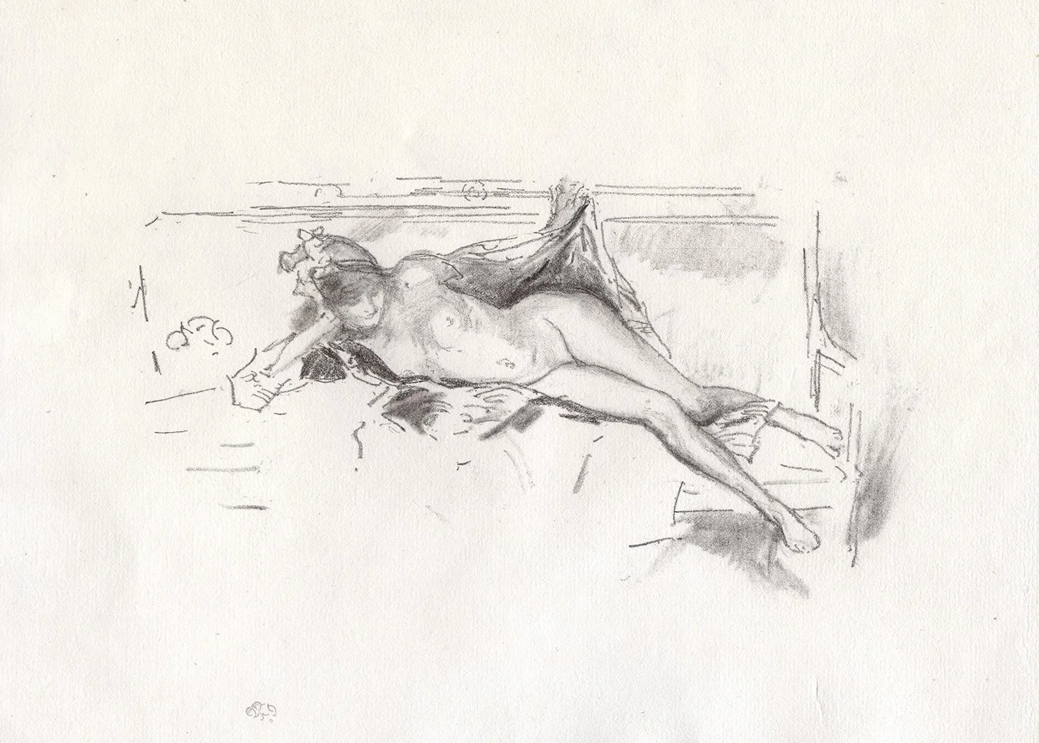 James A. McNeill Whistler, Nude Model, Reclining