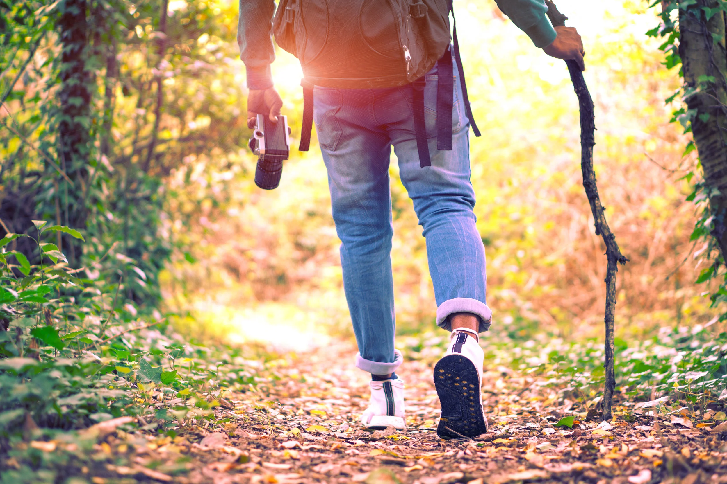 man walking in woods with camera.jpg