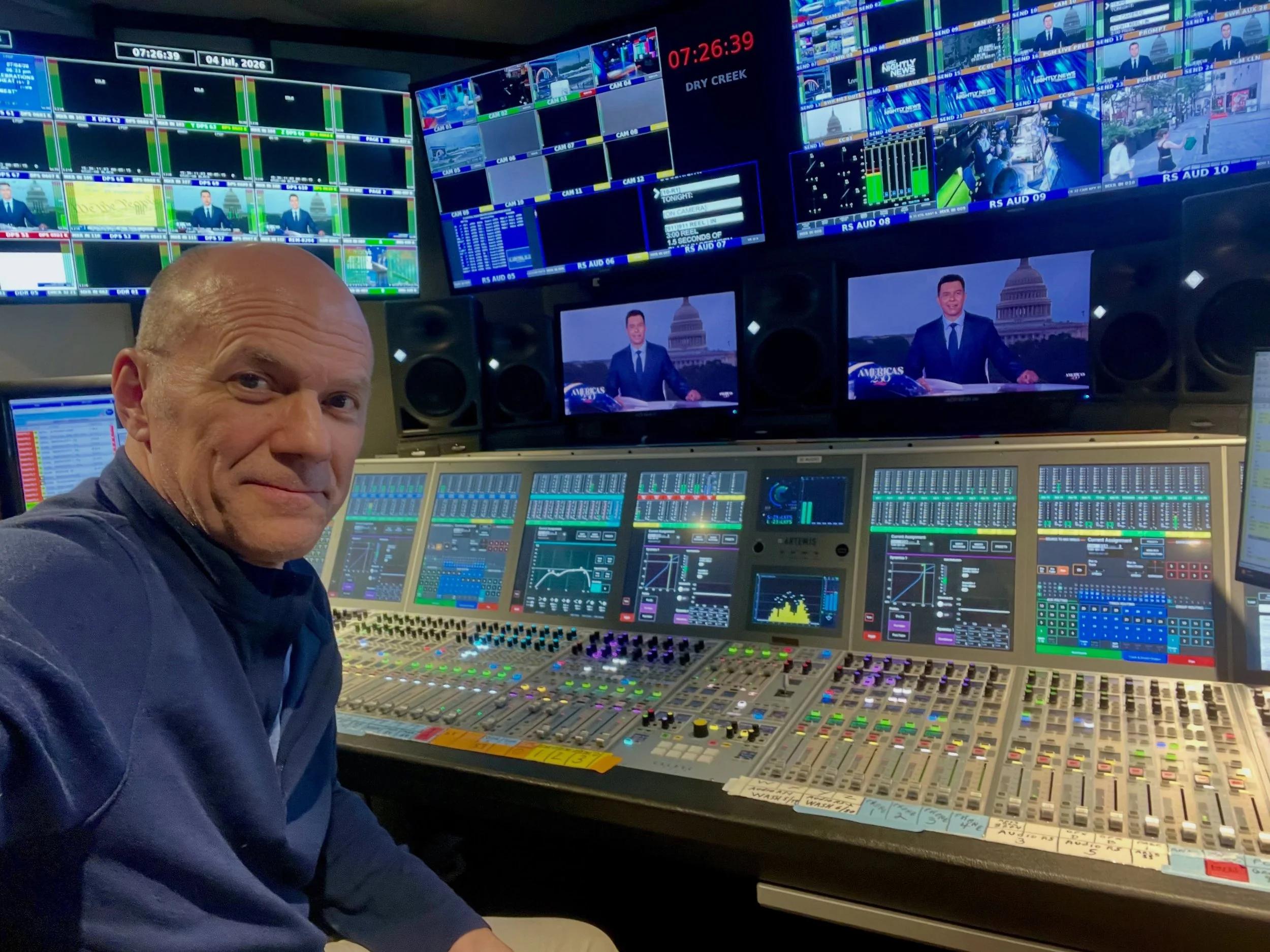 Celebrating America&rsquo;s 250th with Tom Llamas!!
&bull;
&bull;
#nbcnightlynews #freelanceaudioengineer #calrecaudio #semiquincentennial #jeffnelsontrb 🇺🇸