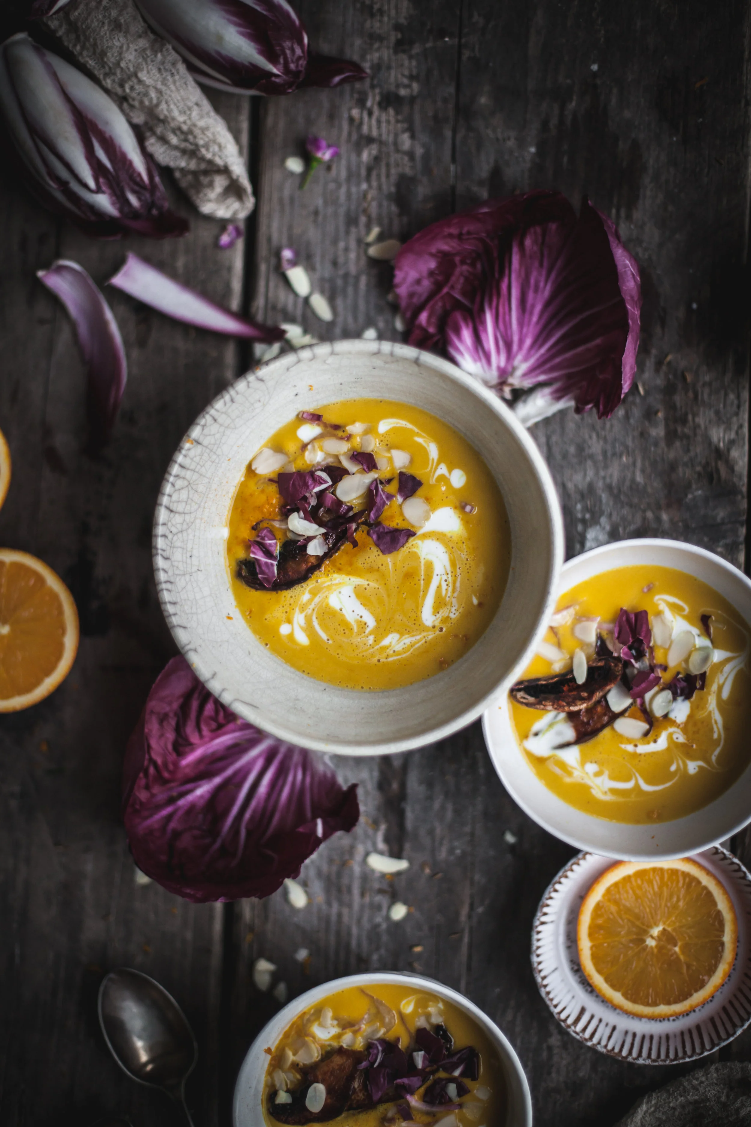 Find the recipe for orange&Squash soup with vegan bacon and thoughts about creativity here: http://www.salvialimone.com/recipes/squash-soup-with-vegan-bacon-and-thoughts-about-creativity