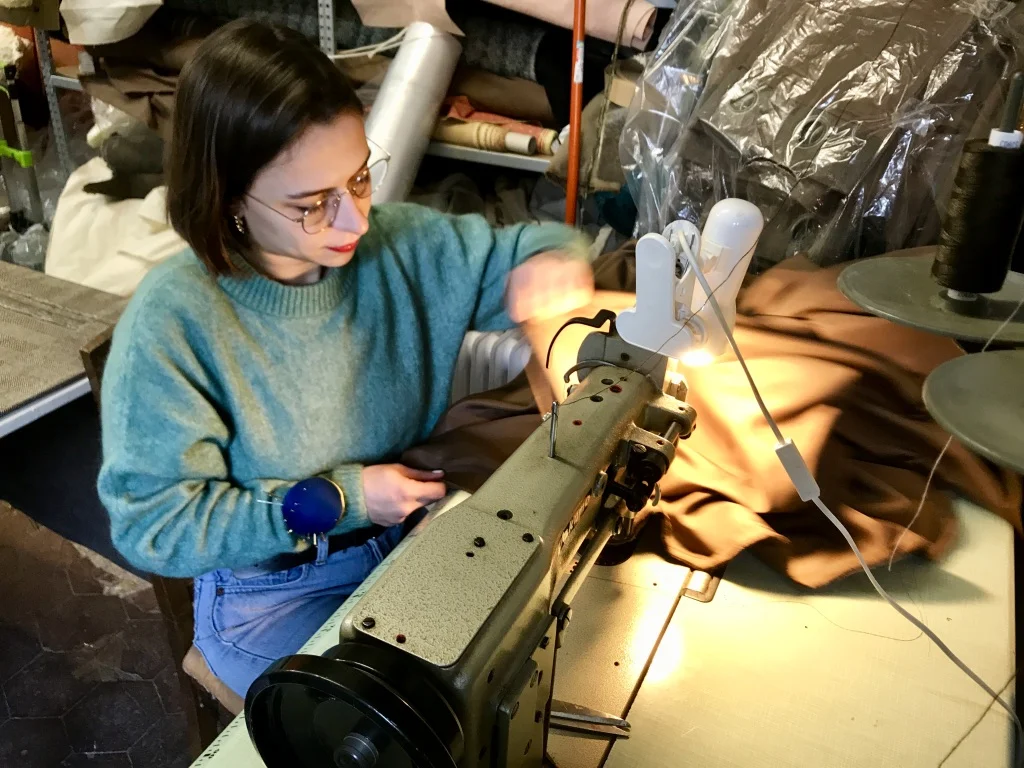 Milena working away in her Parisien atelier.