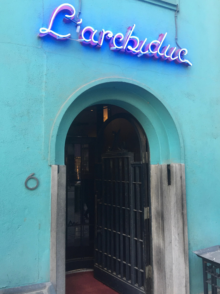 The colour of the entryway is reason alone to check this jazz bar out.