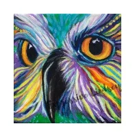 Sir Awareness, Affirming Owl series, Acrylic, 6”x6” gallery (self-standing) canvas, $130, Prints Available for $50