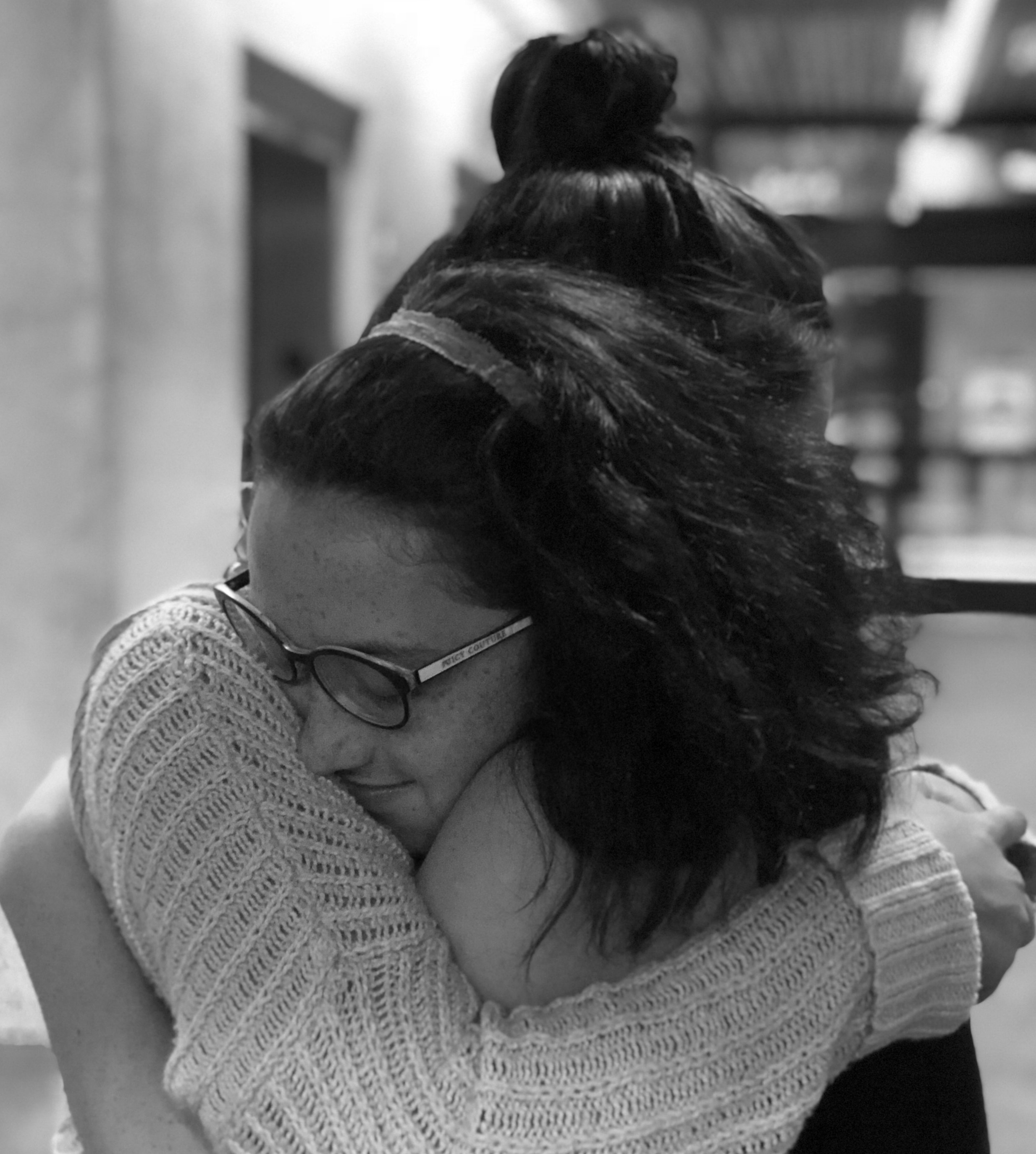 My daughter and her best friend as they say goodbye to one another as they head off to college.