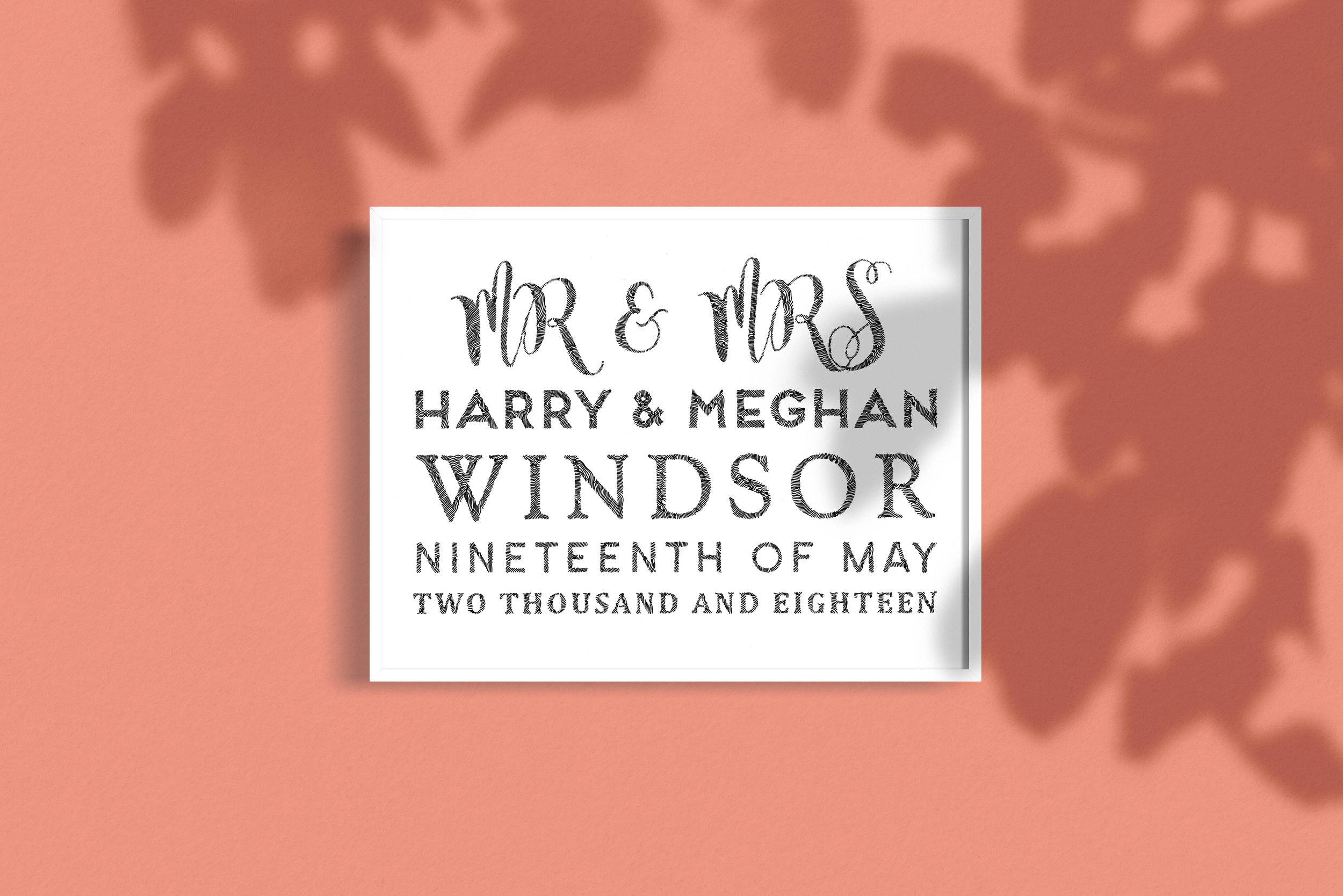 Personalised Illustrated Wedding Gift Example Royal Wedding Harry Meghan