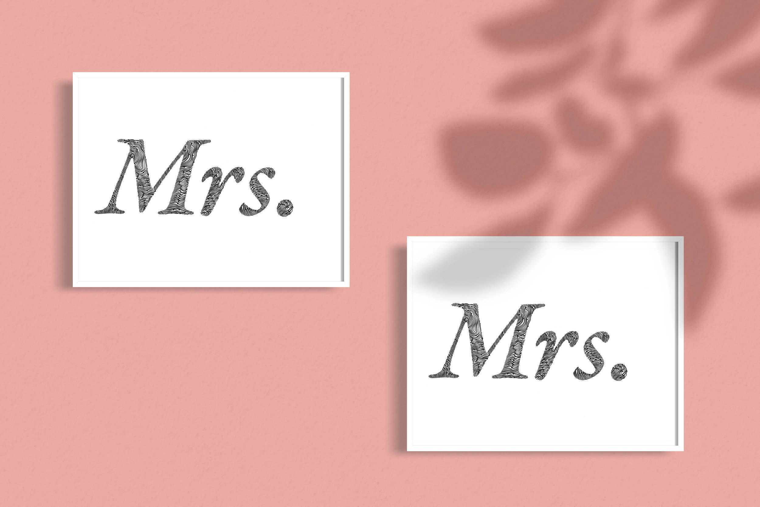 Mrs Mrs Gay wedding Illustrated Mix and Match typographic Wedding gift
