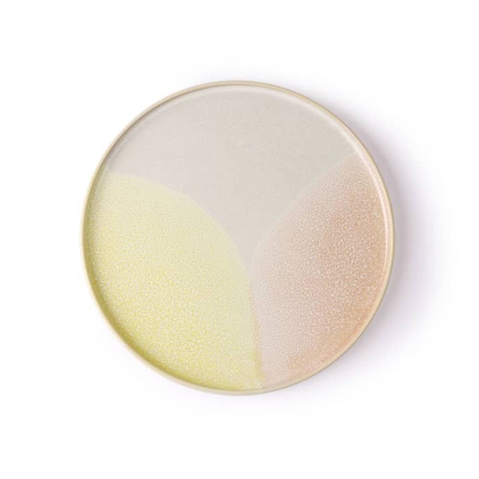  PINK &amp; YELLOW ROUND SIDE PLATE 