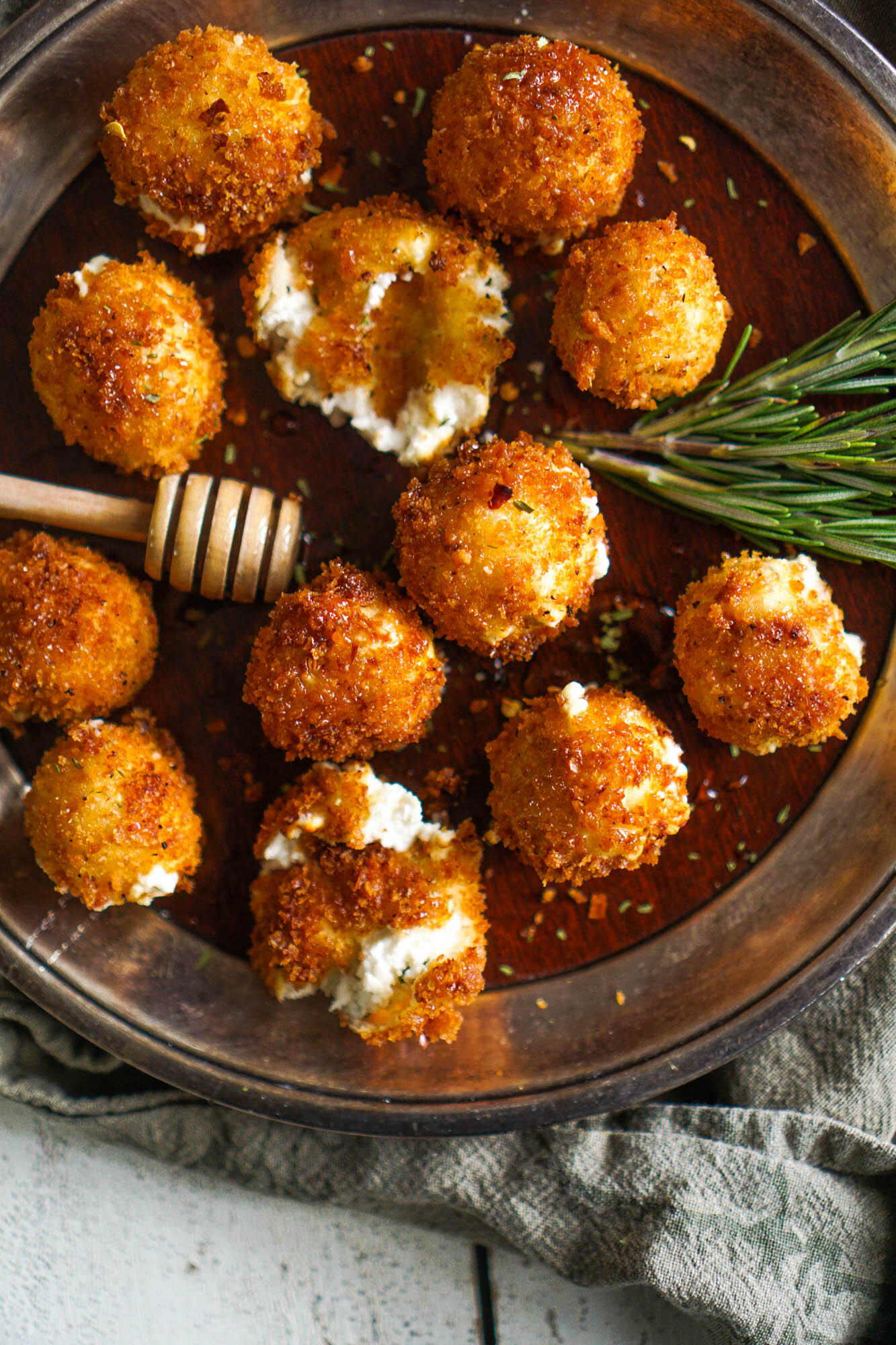 Fried Goat Cheese With Tarragon &amp; Honey