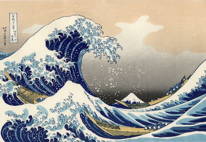  Prussian blue in Great Wave off Kanagawa; Hokusai