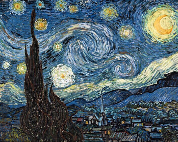 Prussian Blue in Starry Night; Van Gogh, 1889