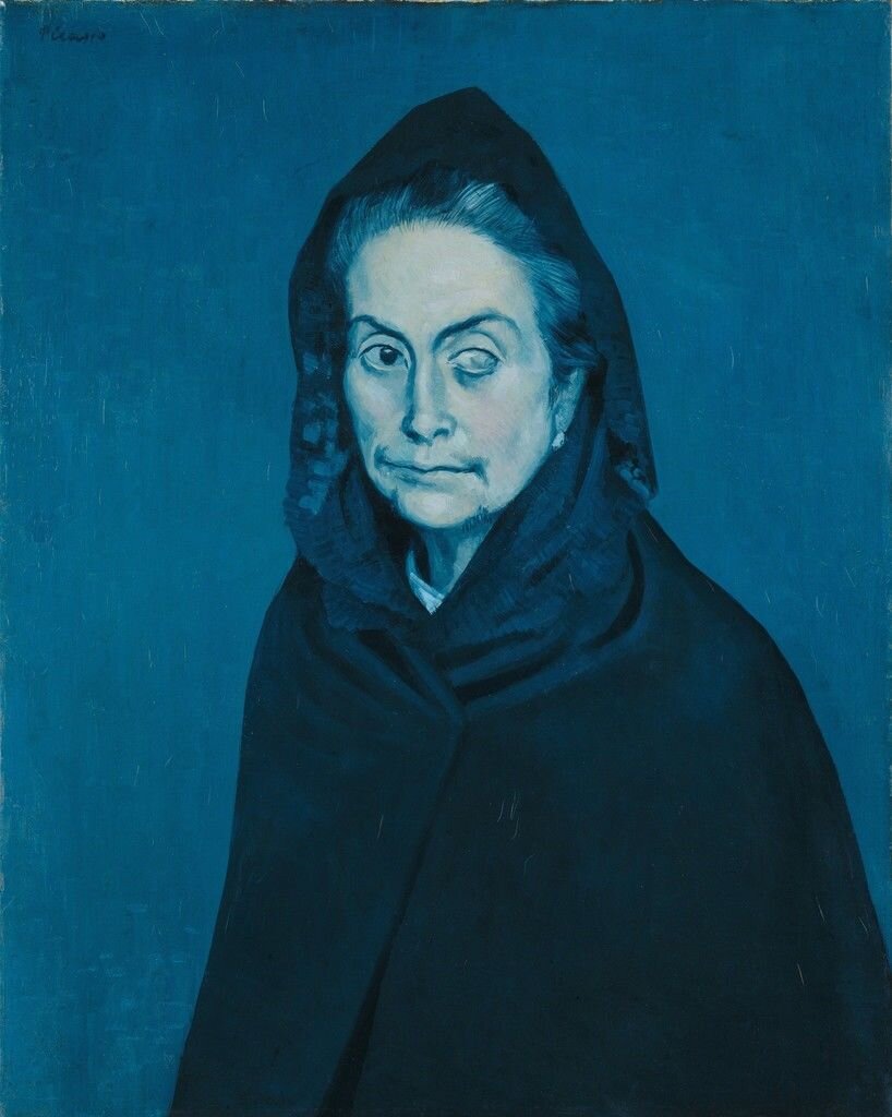 Prussian blue in La Célestine (La femme à la taie) (La Celestina); Pablo Picasso, 1904