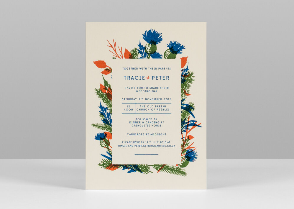 Pirrip+Press+screenprinted+wedding+invitations+thistle+and+autumn+foliage+border+scottish+wedding+ultramarine+burnt+orange+autumn+colours.jpg