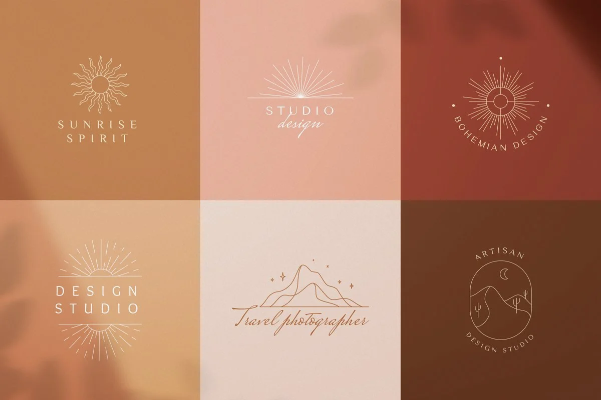   Bohemian logos - vector elements  