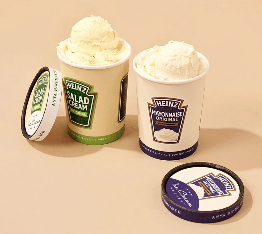  The Ice Cream Project , Anya Hindmarch, art, fashion, design, ice-cream, icecream, Kikkoman, Lea and Perrins, baked bean, worcestershire sauce, flavour, polos, custard, golden syrup, cereal, mayonnaise, HP Sauce, heinz, ketchup, coco pops, condimen