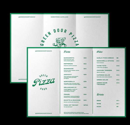  @greendoorpizzaco  at  @commercial_bay  brand identity by  @kevin_rosales  and  @otsim , photography by  @katefrancisb  @  