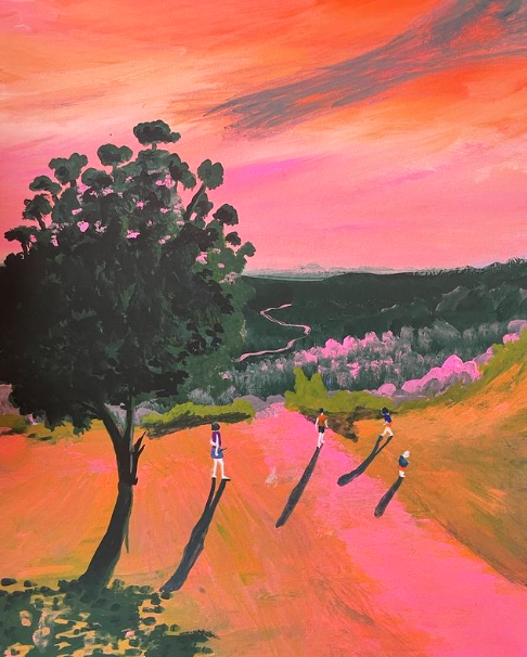  INSPIRATION: ART &amp; DESIGN: LILI WOOD, shadows, colours, dramatic skies, pink skies, trees, beach scenes, the sea, reflections, leaves, seasons, fields, nature, long grass, brush strokes, bold colours, pinks, purples, blog post, chd, claireheffer