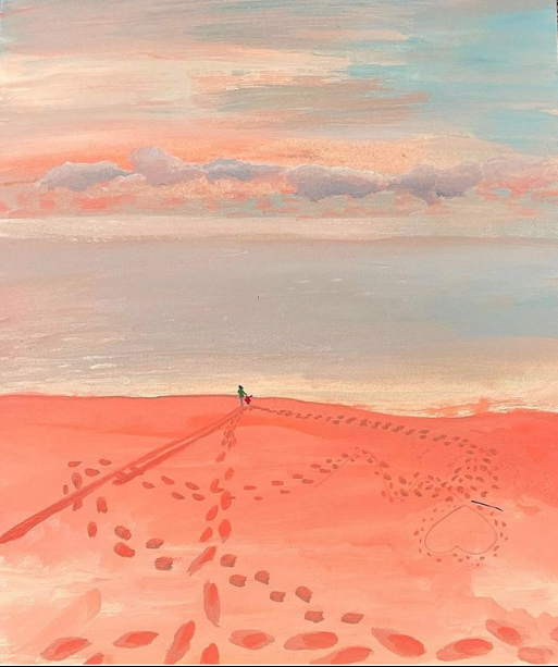 INSPIRATION: ART &amp; DESIGN: LILI WOOD, shadows, colours, dramatic skies, pink skies, trees, beach scenes, the sea, reflections, leaves, seasons, fields, nature, long grass, brush strokes, bold colours, pinks, purples, blog post, chd, claireheffer